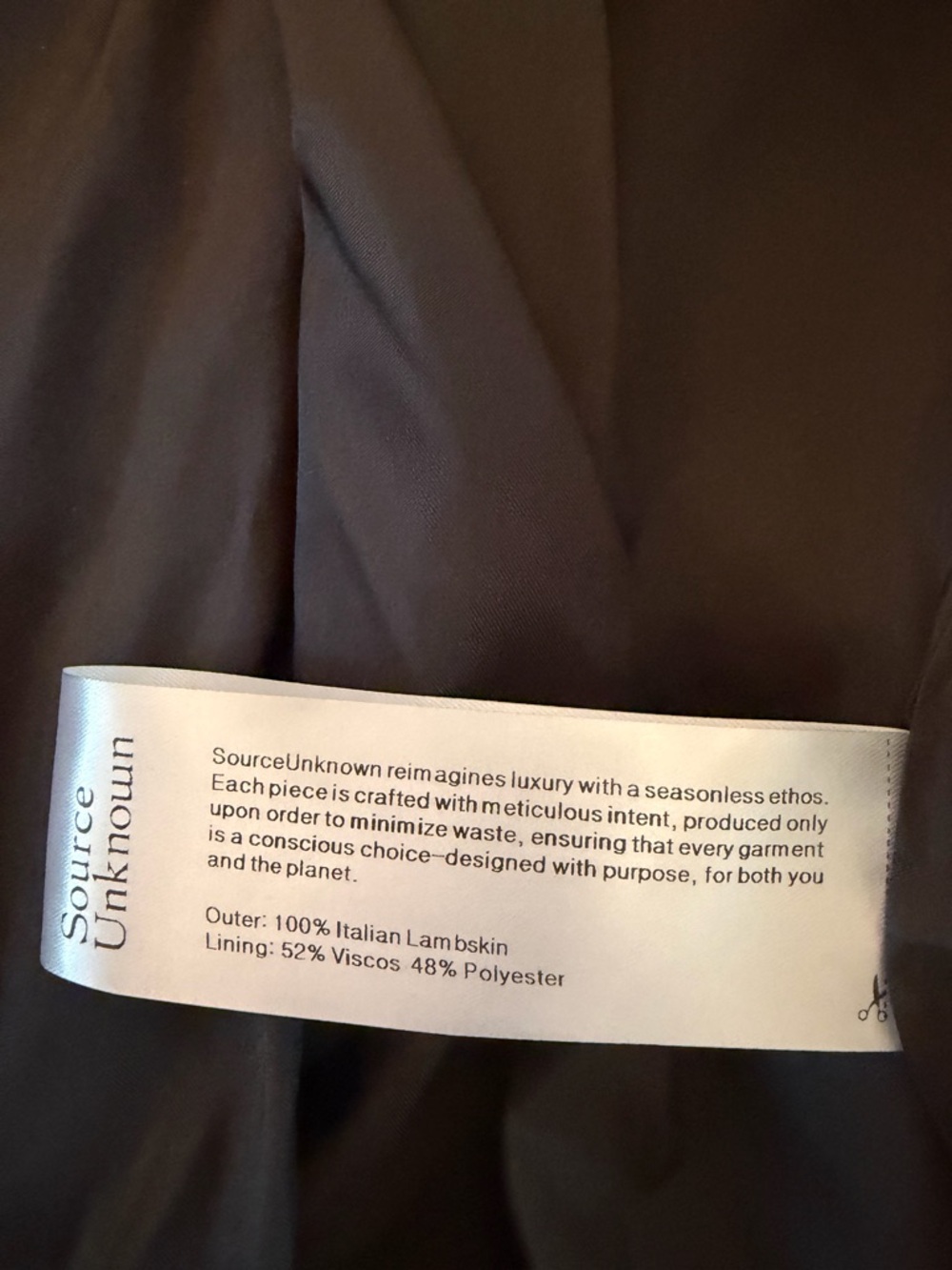 Source Unknown GEVA FADED LAMBSKIN BOMBER JACKET, BROWN OS - Picture 4 of 5